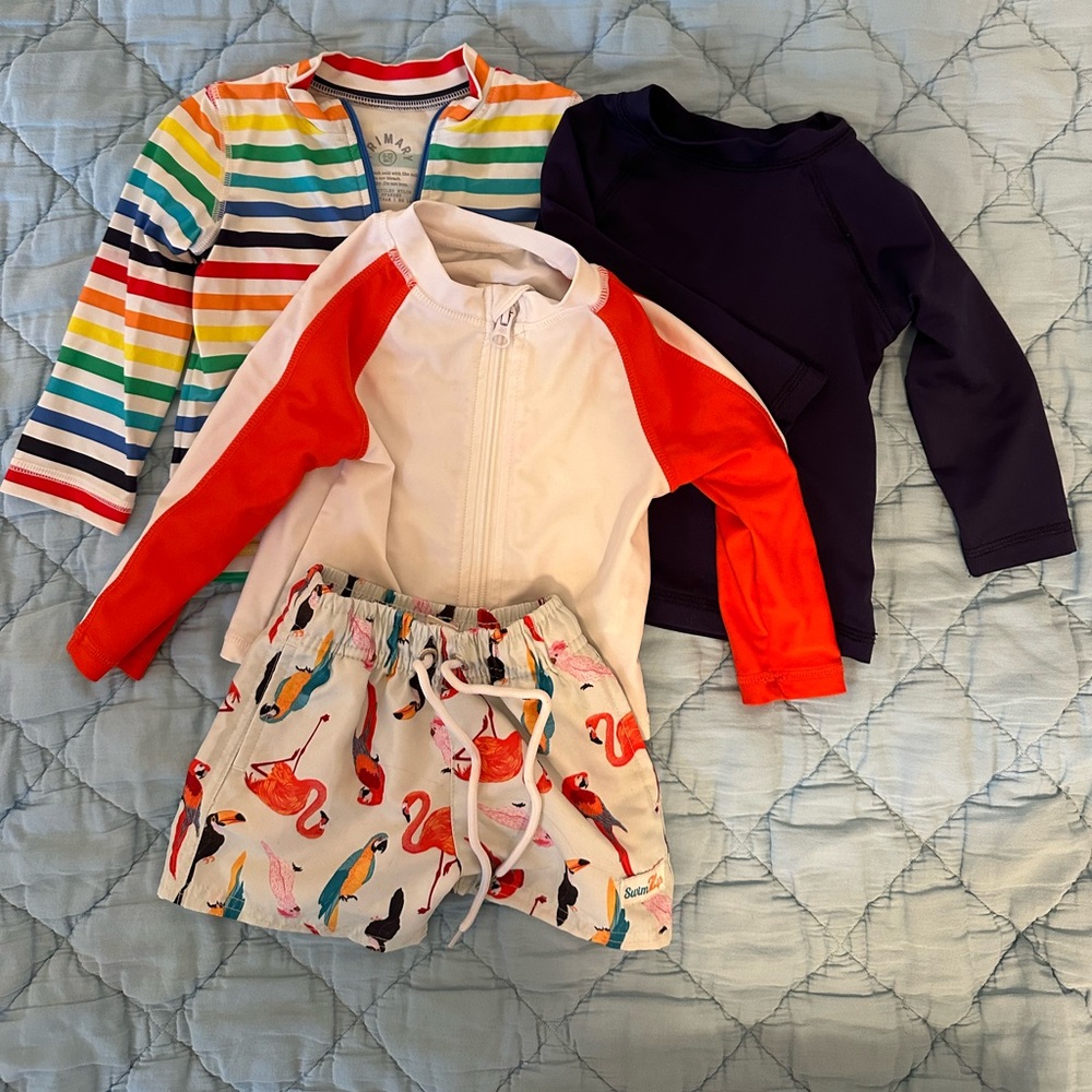 Swimzip rashguard and trunks + swim lot